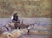 Anglers on the boat, Winslow Homer